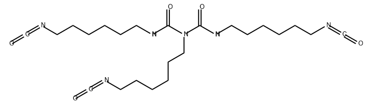 1,3,5-tris(6-isocyanatohexyl)biuret Struktur