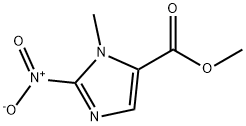 1-メチル-2-ニトロ-1H-イミダゾール-5-カルボン酸メチル 化学構造式