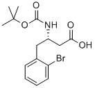 BOC-(S)-3-氨基-4-(2-溴苯基)-丁酸, 403661-78-9, 结构式
