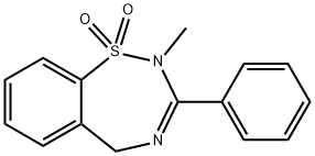2,5-Dihydro-2-methyl-3-phenyl-1,2,4-benzothiadiazepine 1,1-dioxide Structure