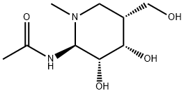 Acetamide, N-[(2S,3R,4S,5R)-3,4-dihydroxy-5-(hydroxymethyl)-1-methyl-2-piperidinyl]- (9CI) Struktur