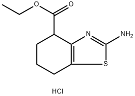 2-AMino-4,5,6,7-tetrahydro-benzothiazole-4-carboxylic acid ethyl ester hydrochloride 化学構造式