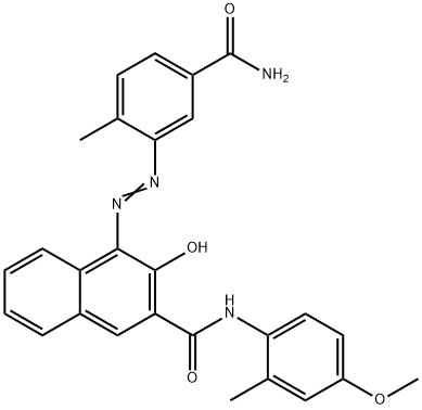 4-[(5-carbamoyl-o-tolyl)azo]-3-hydroxy-2'-methyl-2-naphth-p-anisidide Structure