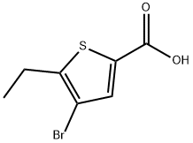 4-ブロモ-5-エチルチオフェン-2-カルボン酸 化学構造式