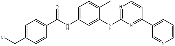 N-(3-(4-(3-ピリジル)ピリミジン-2-イルアミノ)-4-メチルフェニル)-4-クロロメチルベンズアミド 化学構造式