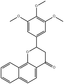 4H-NAPHTHO[1,2-B]PYRAN-4-ONE, 2,3-DIHYDRO-2-(3,4,5-TRIMETHOXYPHENYL)- Structure
