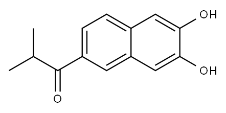 1-(6,7-dihydroxynaphthalen-2-yl)-2-Methylpropan-1-one Struktur