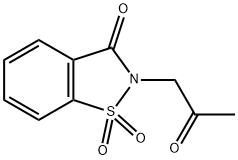 2-丙酮基-1,1-二氧代-1,2-苯并噻唑-3-酮 结构式