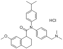 N-[[4-(DIMETHYLAMINO)PHENYL]METHYL]-1,2,3,4-TETRAHYDRO-7-METHOXY-N-[4-(1-METHYLETHYL)PHENYL]-1-NAPHTHALENECARBOXAMIDE HYDROCHLORIDE Structure