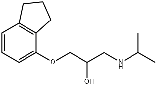 1-[[(2,3-ジヒドロ-1H-インデン)-4-イル]オキシ]-3-[(1-メチルエチル)アミノ]-2-プロパノール 化学構造式