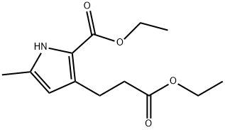 3-(2-ETHOXYCARBONYL-ETHYL)-5-METHYL-1H-PYRROLE-2-CARBOXYLIC ACID ETHYL ESTER 化学構造式
