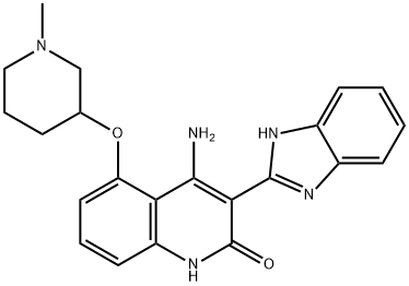 4-Amino-3-(1H-benzimidazol-2-yl)-5-[(1-methyl-3-piperidinyl)oxy]-2(1H)-quinolinone Struktur