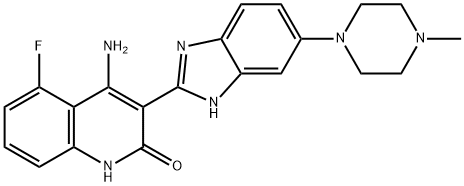 4-Amino-5-fluoro-3-[5-(4-methylpiperazin-1-yl)-1H-benzimidazol-2-yl]quinolin-2(1H)-one Structure