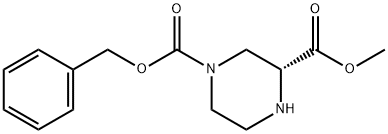(R)-4-N-CBZ-ピペラジン-2-カルボン酸メチルエステル 化学構造式