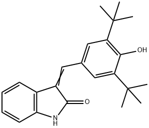 3-(3,5-DI-TERT-BUTYL-4-HYDROXYBENZYLIDENYL)INDOLIN-2-ONE 结构式