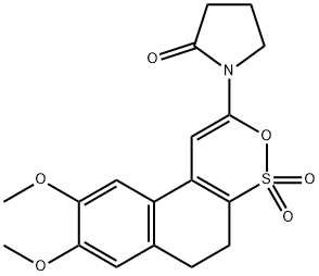 1-(8,9-Dimethoxy-4,4-dioxido-5,6-dihydronaphtho[2,1-c][1,2]oxathiin-2- yl)-2-pyrrolidinone 结构式
