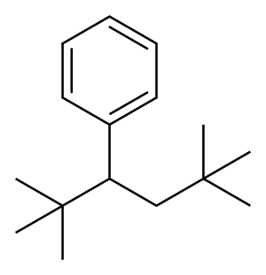 (1-tert-ブチル-3,3-ジメチルブチル)ベンゼン 化学構造式