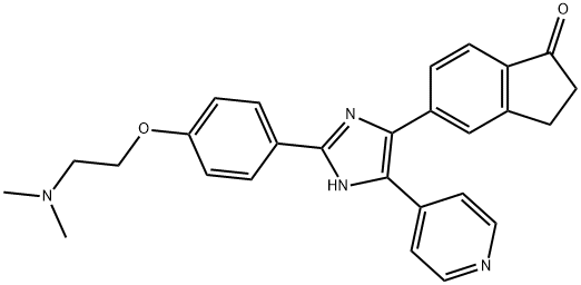 1H-Inden-1-one, 5-[2-[4-[2-(diMethylaMino)ethoxy]phenyl]-5-(4-pyridinyl)-1H-iMidazol-4-yl]-2,3-dihydro- 结构式