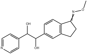 1H-Inden-1-one, 5-[1,2-dihydroxy-2-(4-pyridinyl)ethyl]-2,3-dihydro-, O-MethyloxiMe