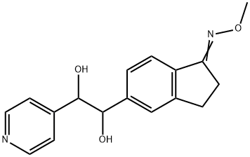 1H-Inden-1-one, 5-[1,2-dihydroxy-2-(4-pyridinyl)ethyl]-2,3-dihydro-, O-MethyloxiMe 结构式