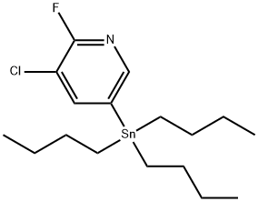 3-氯-2-氟-5-(三丁基锡烷基)吡啶, 405556-97-0, 结构式