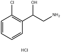 2-アミノ-1-(2-クロロフェニル)エタノール塩酸塩 塩化物 化学構造式