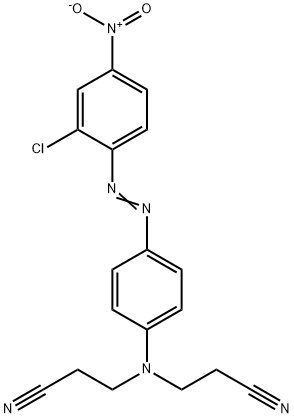 4-[(2-クロロ-4-ニトロフェニル)アゾ]-N,N-ビス(2-シアノエチル)ベンゼンアミン 化学構造式
