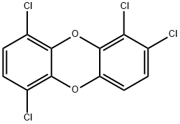 1,4,6,7-テトラクロロジベンゾ[b,e][1,4]ジオキシン 化学構造式
