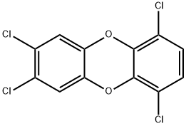 1,4,7,8-テトラクロロジベンゾ-p-ジオキシン 化学構造式