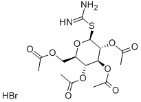 1-S-アミジノ-2-O,3-O,4-O,6-O-テトラアセチル-1-チオ-β-D-グルコピラノース・臭化水素酸塩 化学構造式
