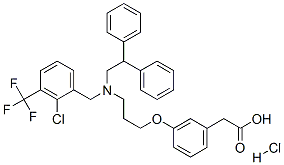 2-[3-[3-[[2-氯-3-(三氟甲基)苄基](2,2-二苯基乙基)氨基]丙氧基]苯基]乙酸盐酸盐, 405911-17-3, 结构式