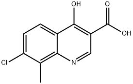 7-クロロ-4-ヒドロキシ-8-メチルキノリン-3-カルボン酸 化学構造式