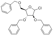 1-chloro-Tri-2,3,5-O-benzyl-D-arabofuranose Struktur