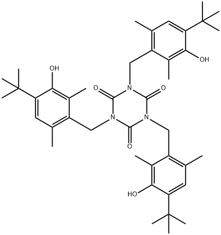 1,3,5-トリス[[4-(1,1-ジメチルエチル)-3-ヒドロキシ-2,6-ジメチルフェニル]メチル]-1,3,5-トリアジン-2,4,6(1H,3H,5H)-トリオン 化学構造式