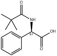 (R)-2-フェニル-2-ピバルアミド酢酸 化学構造式
