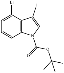 4-溴-3-碘吲哚-1-羧酸叔丁基酯, 406170-09-0, 结构式