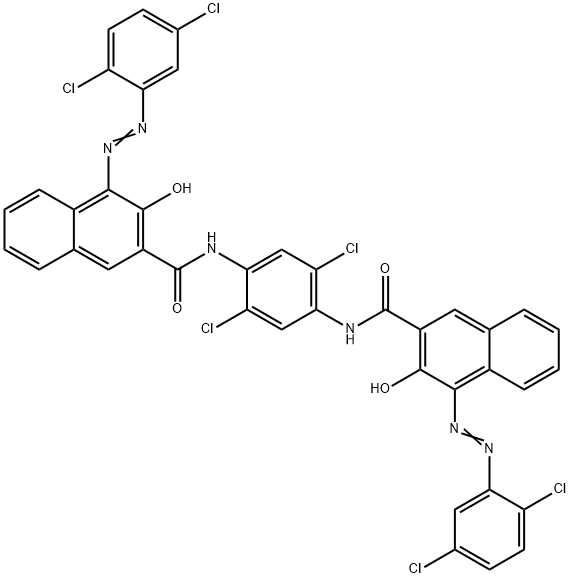 N,N'-(2,5-ジクロロ-1,4-フェニレン)ビス[4-[(2,5-ジクロロフェニル)アゾ]-3-ヒドロキシ-2-ナフタレンカルボアミド] 化学構造式