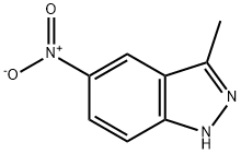 3-メチル-5-ニトロ-1H-インダゾール 化学構造式