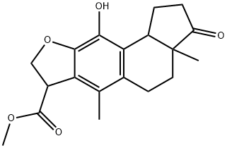 2,3,3a,4,5,7,8,10b-Octahydro-10-hydroxy-3a,6-dimethyl-3-oxo-1H-cyclopenta[7,8]naphtho[2,3-b]furan-7-carboxylic acid methyl ester 结构式