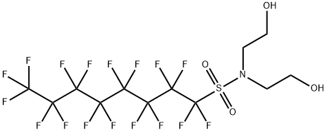 1,1,2,2,3,3,4,4,5,5,6,6,7,7,8,8,8-ヘプタデカフルオロ-N,N-ビス(2-ヒドロキシエチル)-1-オクタンスルホンアミド 化学構造式