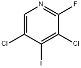 2-フルオロ-3,5-ジクロロ-4-ヨードピリジン 化学構造式