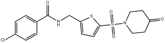 4-chloro-N-((5-(4-oxopiperidin-1-ylsulfonyl)thiophen-2-yl)methyl)benzamide Structure