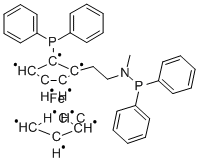 (R)-N-DIPHENYLPHOSPHINO-N-METHYL-[(S)-2-DIPHENYLPHOSPHINO)FERROCENYL]ETHYLAMINE 化学構造式