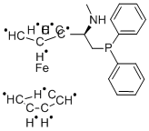 N-甲基 (S)-1-二茂铁基-(S)-2-(二苯基膦)乙胺, 406681-25-2, 结构式