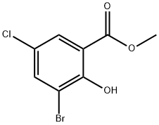 3-溴-5-氯-2-羟基苯甲酸甲酯, 4068-71-7, 结构式