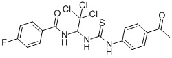 N-(1-{[(4-acetylanilino)carbothioyl]amino}-2,2,2-trichloroethyl)-4-fluorobenzamide Struktur