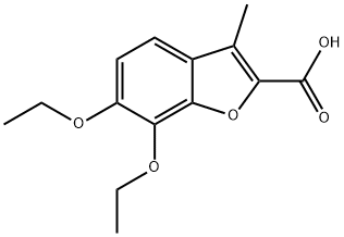 6,7-二乙氧基-3-甲基苯并呋喃-2-羧酸, 40713-26-6, 结构式
