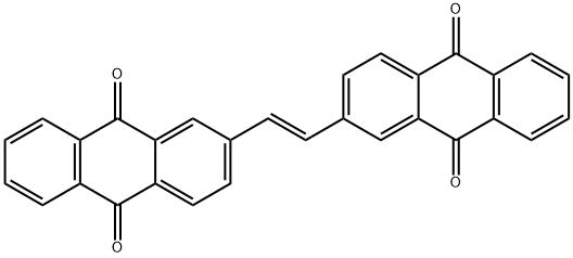 2,2'-[(E)-1,2-エテンジイル]ビス(9,10-アントラキノン) 化学構造式