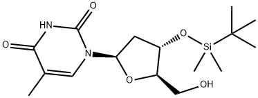 3'-O-(T-BUTYLDIMETHYLSILYL)THYMIDINE 化学構造式