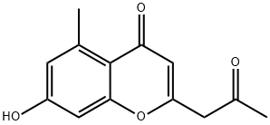2-(2-Oxopropyl)-7-hydroxy-5-methyl-4H-1-benzopyran-4-one Struktur
